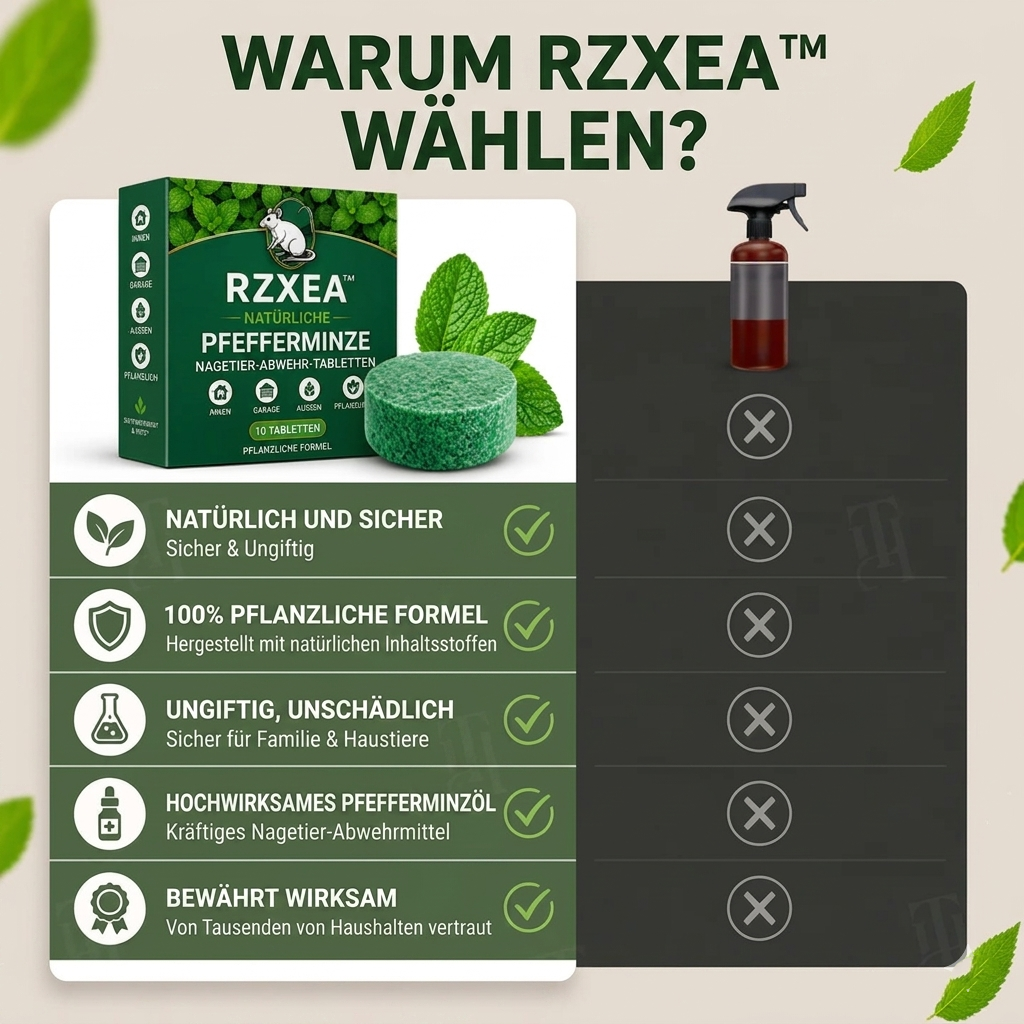 RZXEA™  Natürliche Pfefferminze Tabletten zur Nagetierabwehr